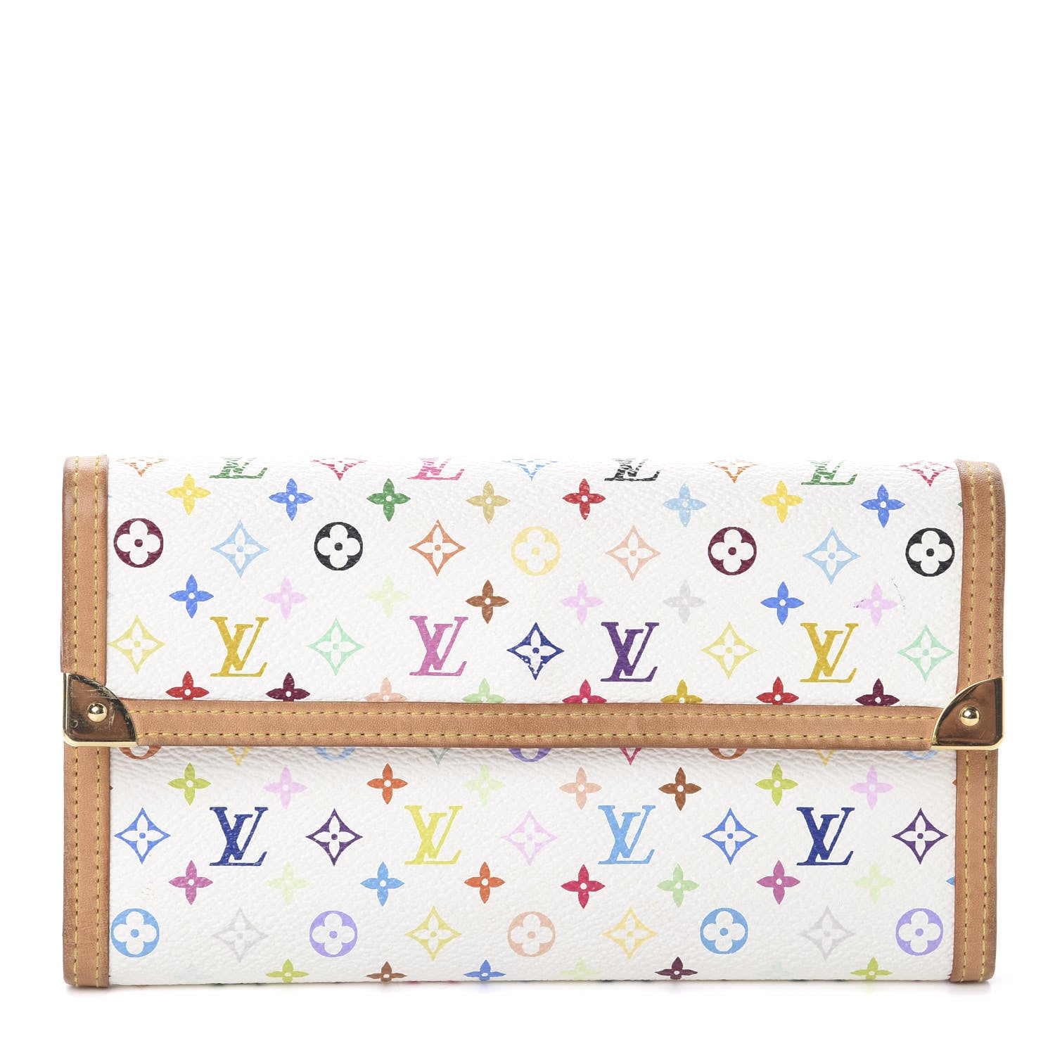 Louis Vuitton Monogram Multicolor Porte Tresor International Wallet White 1 of 5