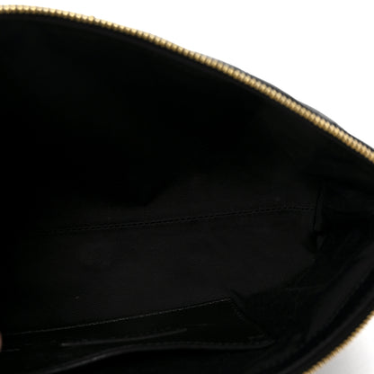 Saint Laurent Lambskin Quilted Icare Cosmetic Pouch Black 10 of 12