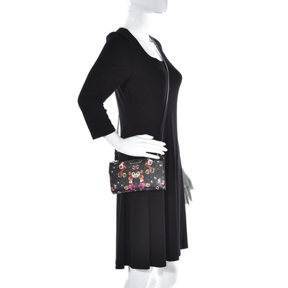 Givenchy Textured Coated Canvas Pansy Print Iconic Pouch Crossbody Black Multicolor 2 of 7