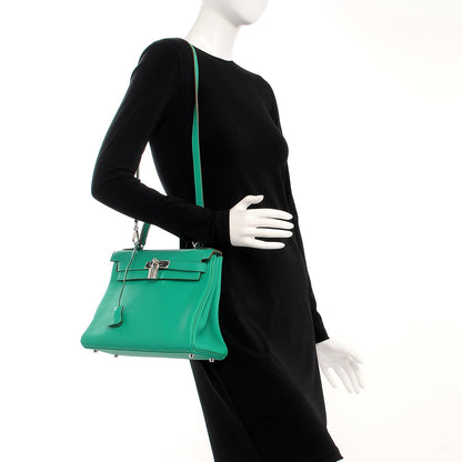 Hermes Taurillon Clemence Kelly Retourne 28 Menthe 2 of 28