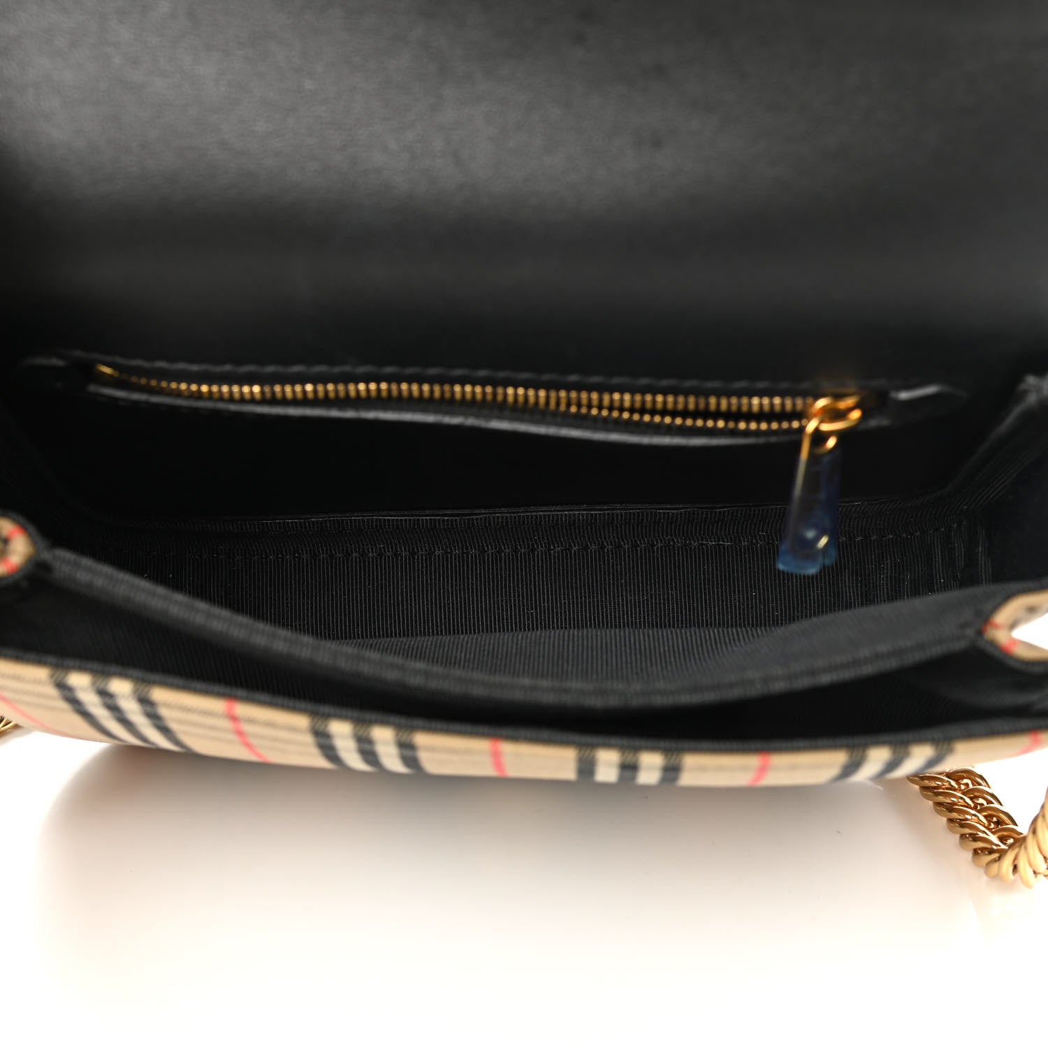 Burberry Smooth Calfskin 1983 Knight Check Link Shoulder Bag Black 5 of 14