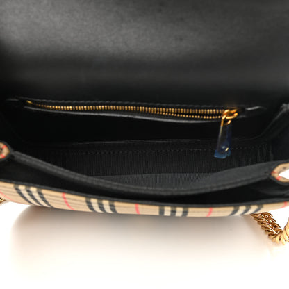 Burberry Smooth Calfskin 1983 Knight Check Link Shoulder Bag Black 5 of 14