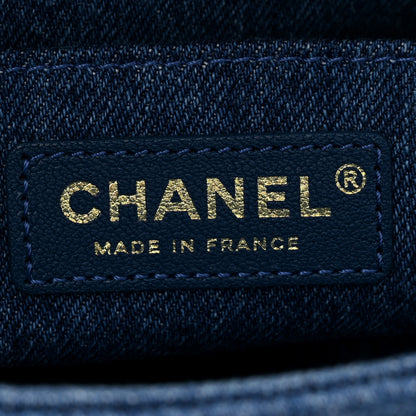 Chanel Denim Shearling Hieroglyph Flap Blue 6 of 11