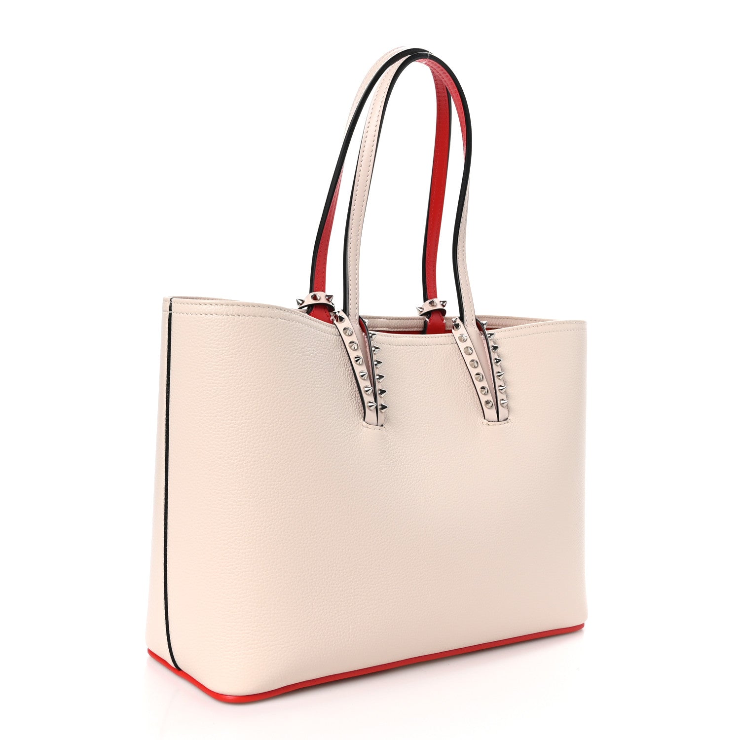 Christian Louboutin Calfskin Spikes East West Cabata Tote Leche 4 of 11