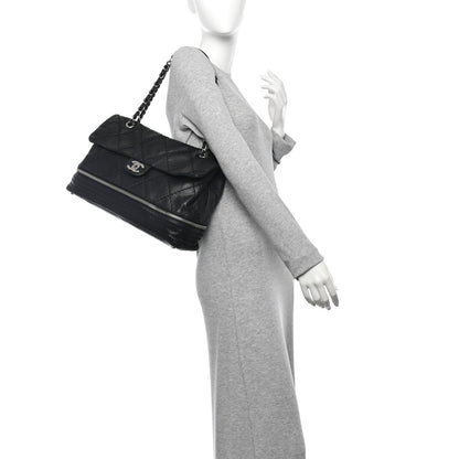 Chanel Calfskin Stitched Large Expandable Flap Bag Black 2 of 11