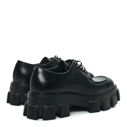 Prada Spazzolato Rois Monolith 55mm Derby Loafers 8 Black 4 of 8