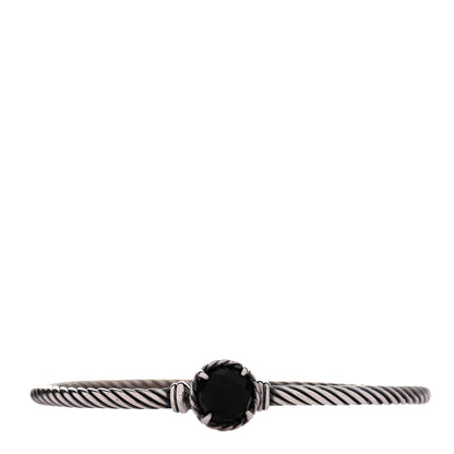 David Yurman Sterling Silver Black Onyx 3mm Chatelaine Bracelet 1 of 3