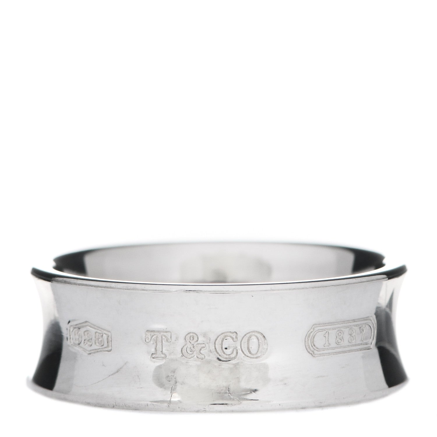 Tiffany Sterling Silver 1837 Band Ring 54 7 1 of 5