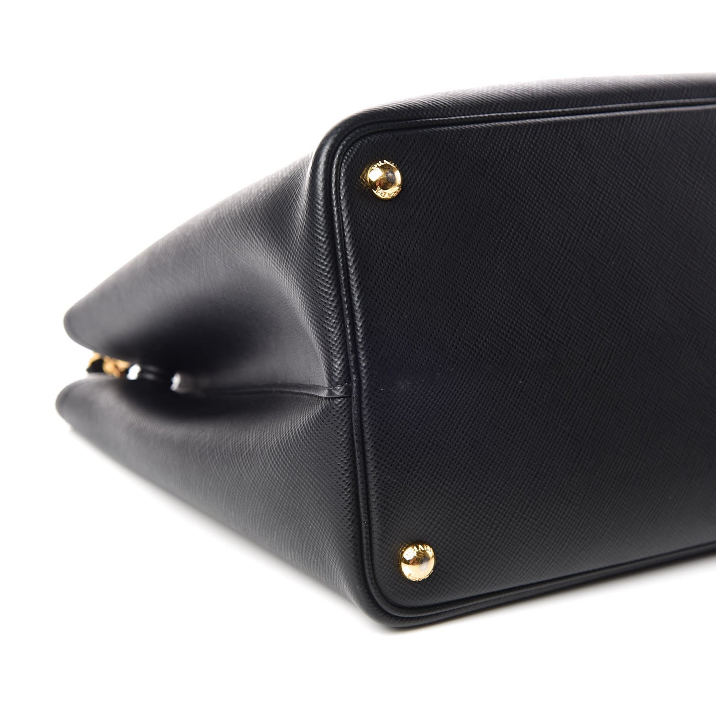 Saffiano Cuir Large Double Bag Black Fuoco