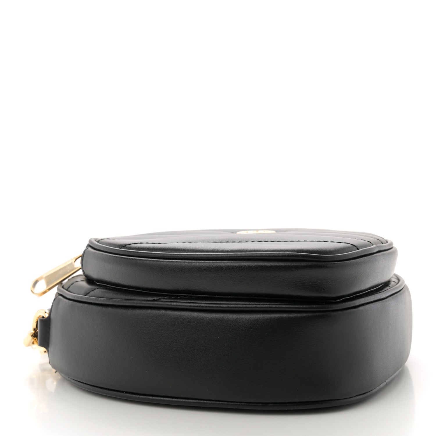 Gucci Calfskin Matelasse Diagonal Mini Interlocking G Heart Shoulder Bag Black 4 of 10