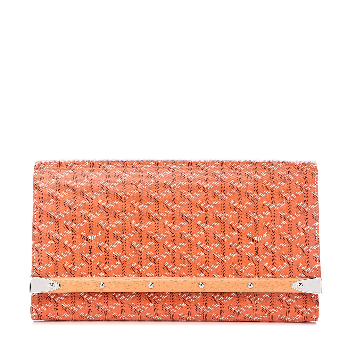 Goyardine Monte Carlo Bois Clutch Orange