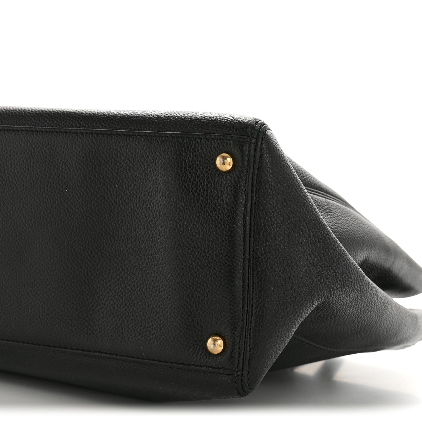 Calfskin Cerf Executive Shopper Tote Black