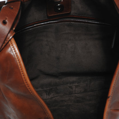 Saint Laurent Buffalo Leather Medium Mombasa Horn Bag Cognac 6 of 8