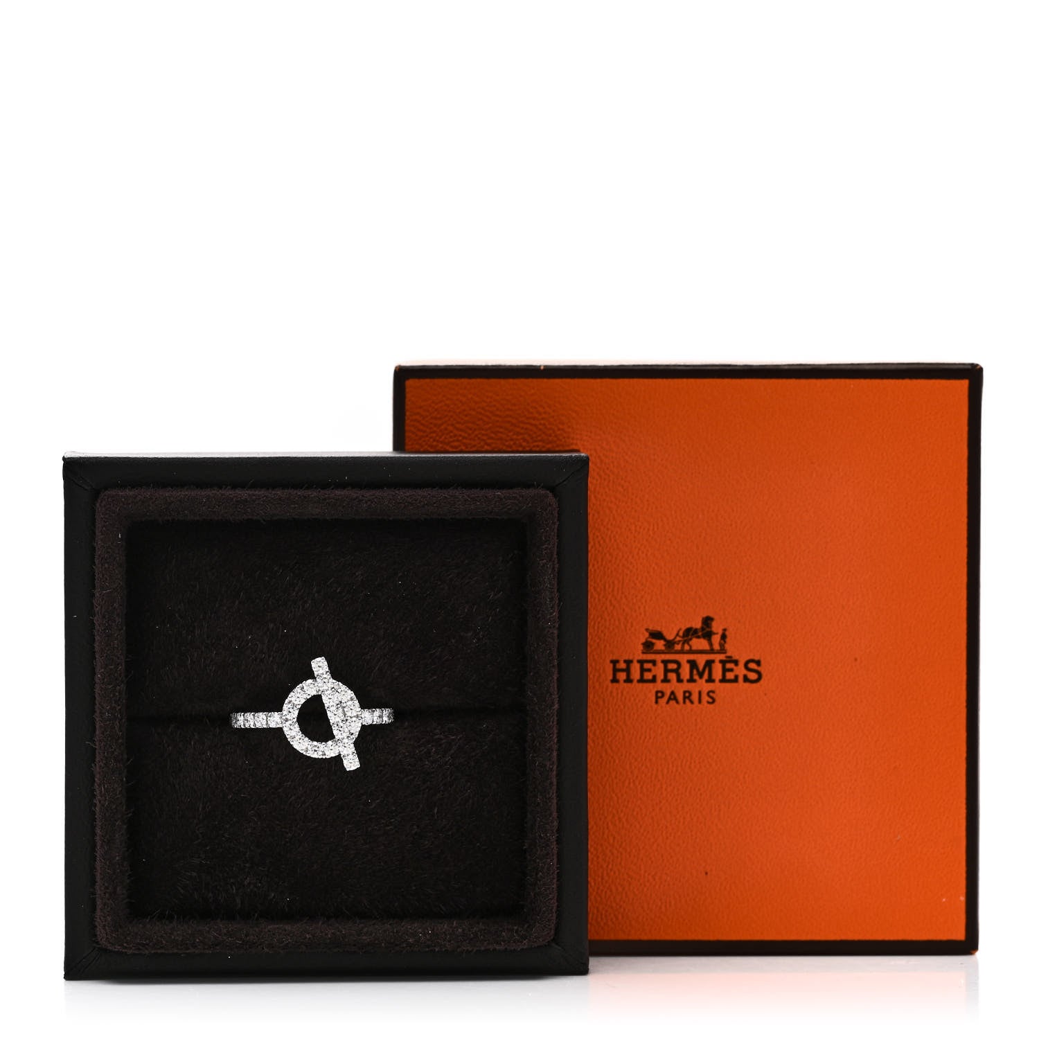 Hermes 18K White Gold Diamond Finesse Ring 55 7.25 7 of 7