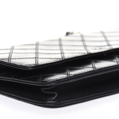 Chanel Lambskin Diamond Stitched Wallet On Chain WOC Black 16 of 24