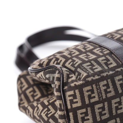 Fendi Zucchino Vitello Shoulder Bag Testa di Moro Beige 8 of 19