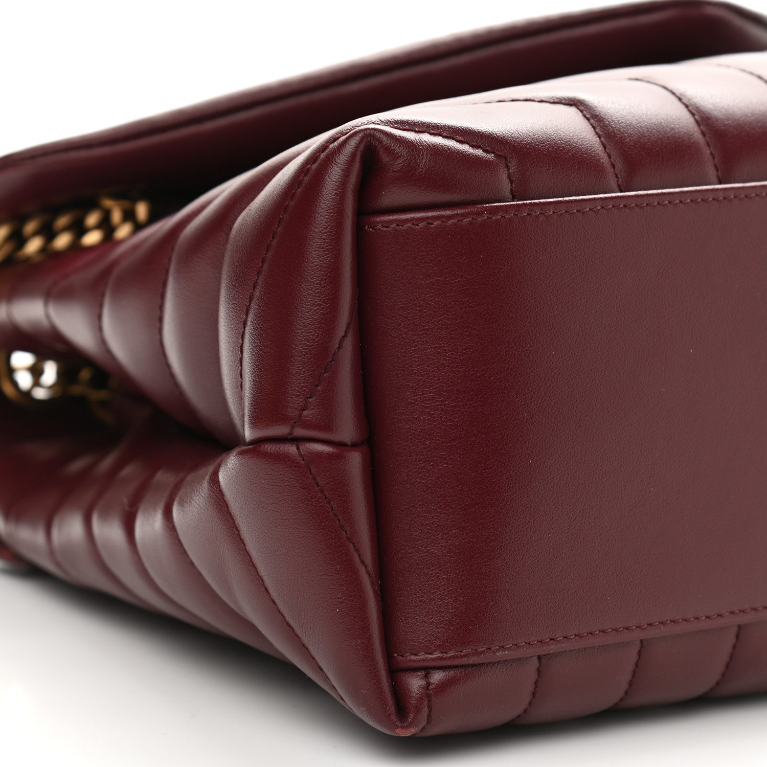Saint Laurent Calfskin Y Quilted Monogram Medium Loulou Chain Satchel Rouge Legion 10 of 12