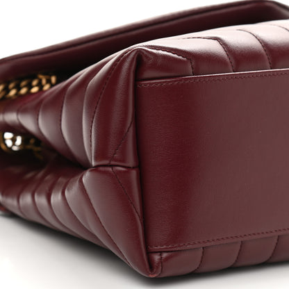 Saint Laurent Calfskin Y Quilted Monogram Medium Loulou Chain Satchel Rouge Legion 10 of 12