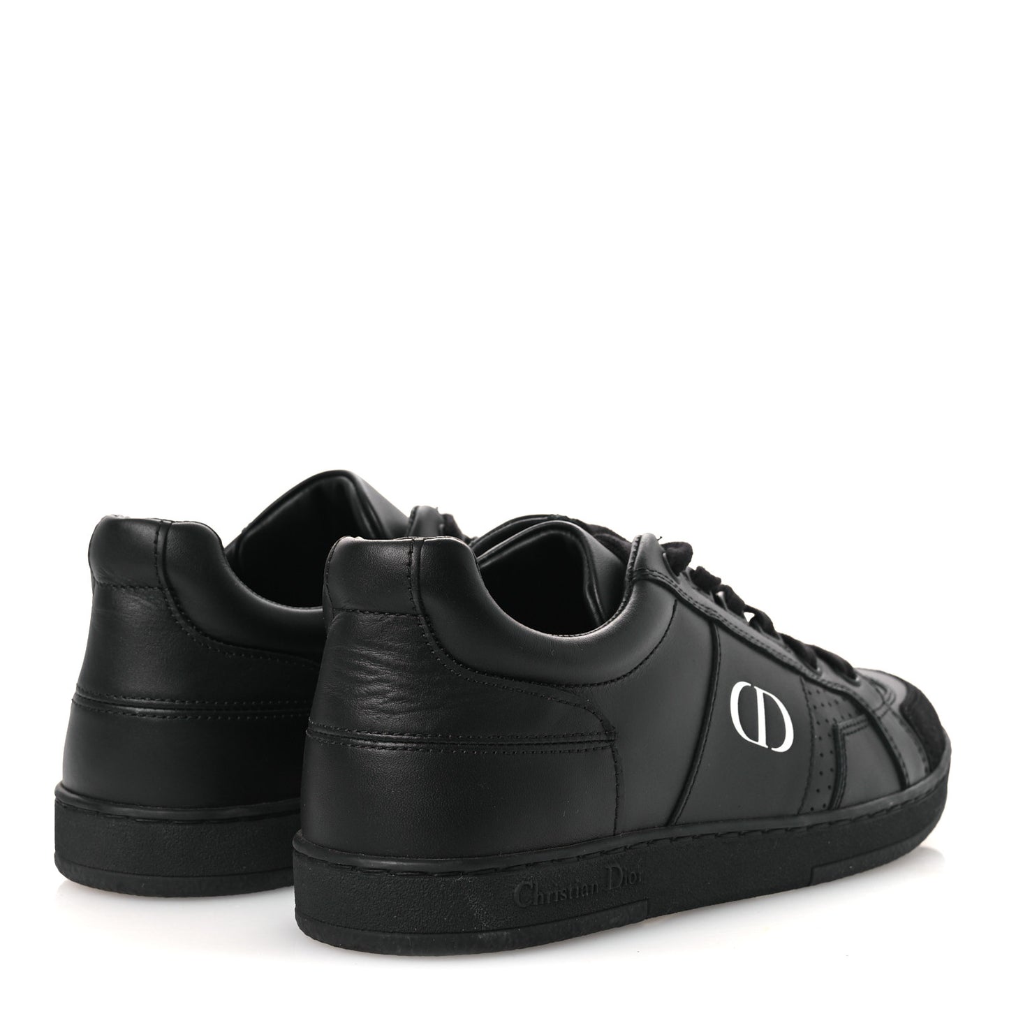 Calfskin Suede Logo Sneakers 36.5 Black
