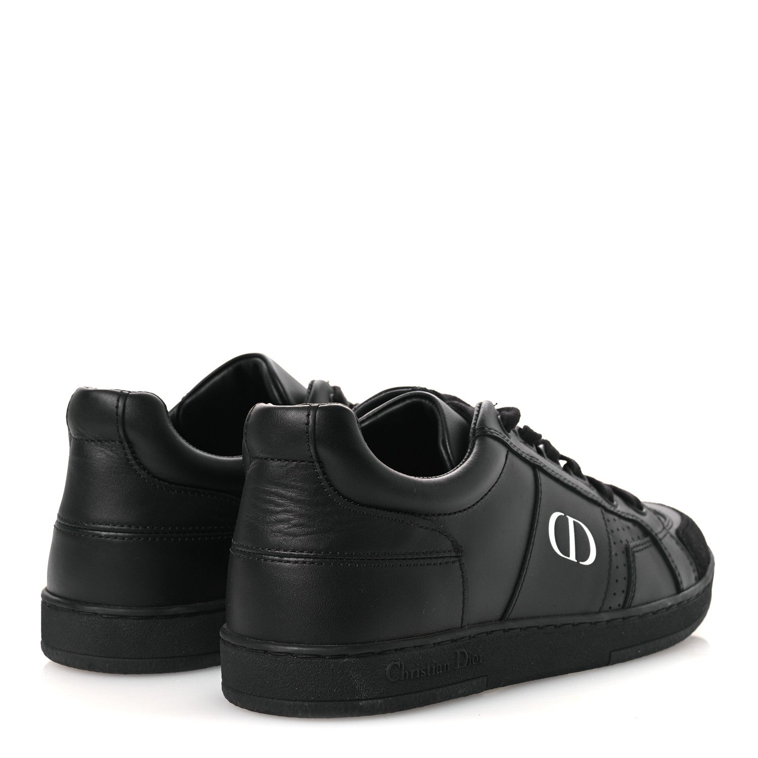 Christian Dior Calfskin Suede Logo Sneakers 36.5 Black 5 of 12