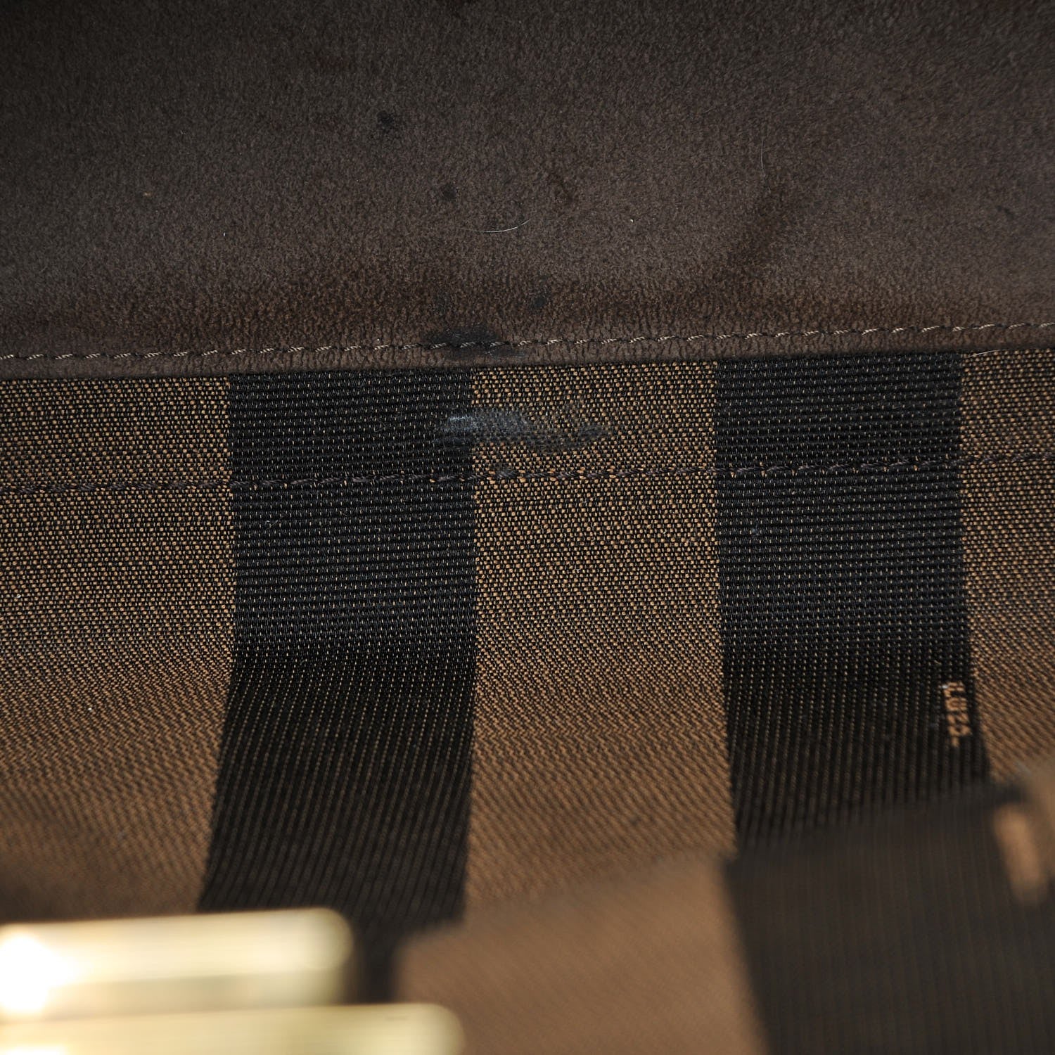 Fendi Vitello Morgan Fabric Jacquard Pequin Large Peekaboo Iconic Satchel Foresta Tobacco Black 11 of 16
