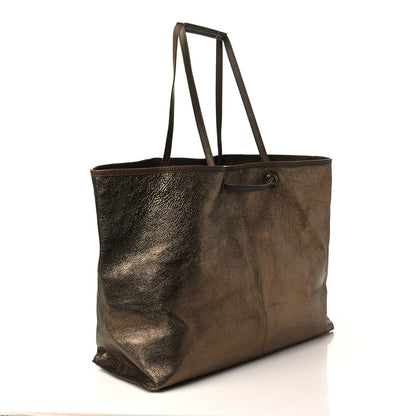 Saint Laurent Metallic Calfskin Large Neo Double Reversible Tote Brown 3 of 8