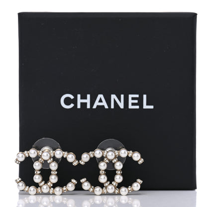 Chanel Pearl CC Earrings Gold 5 of 5