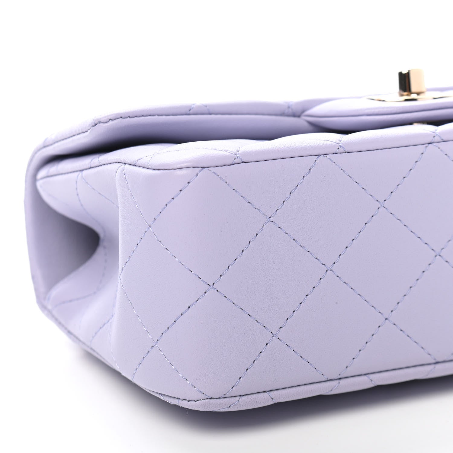 Chanel Lambskin Quilted Mini Top Handle Rectangular Flap Light Purple 8 of 9