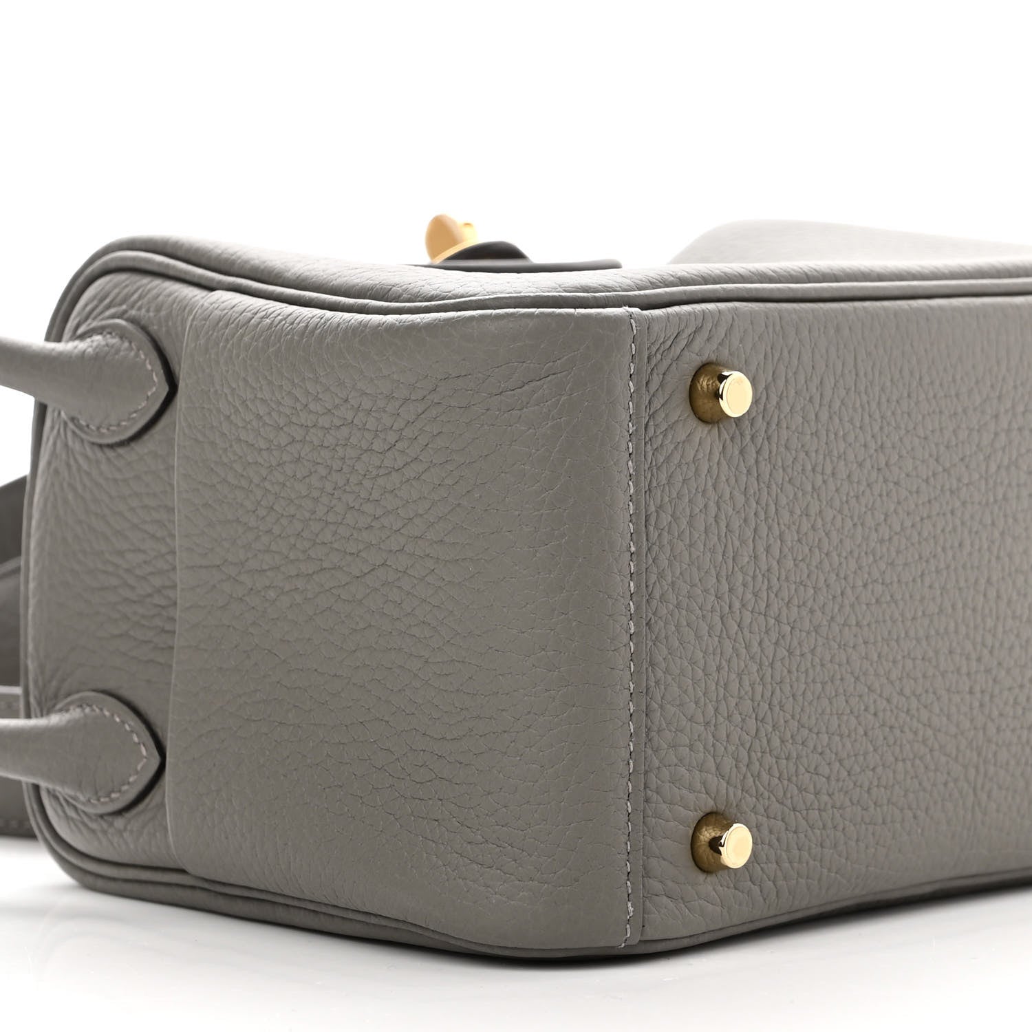 Hermes Taurillon Clemence Mini Lindy 20 Gris Meyer 9 of 11
