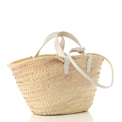 Celine Raffia Calfskin Triomphe Teen Panier White 3 of 11