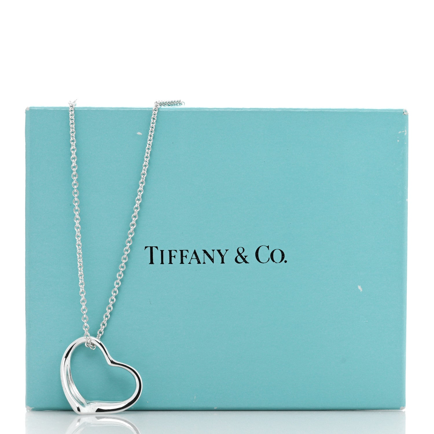 Tiffany Sterling Silver 22mm Elsa Peretti Open Heart Pendant Necklace 5 of 5