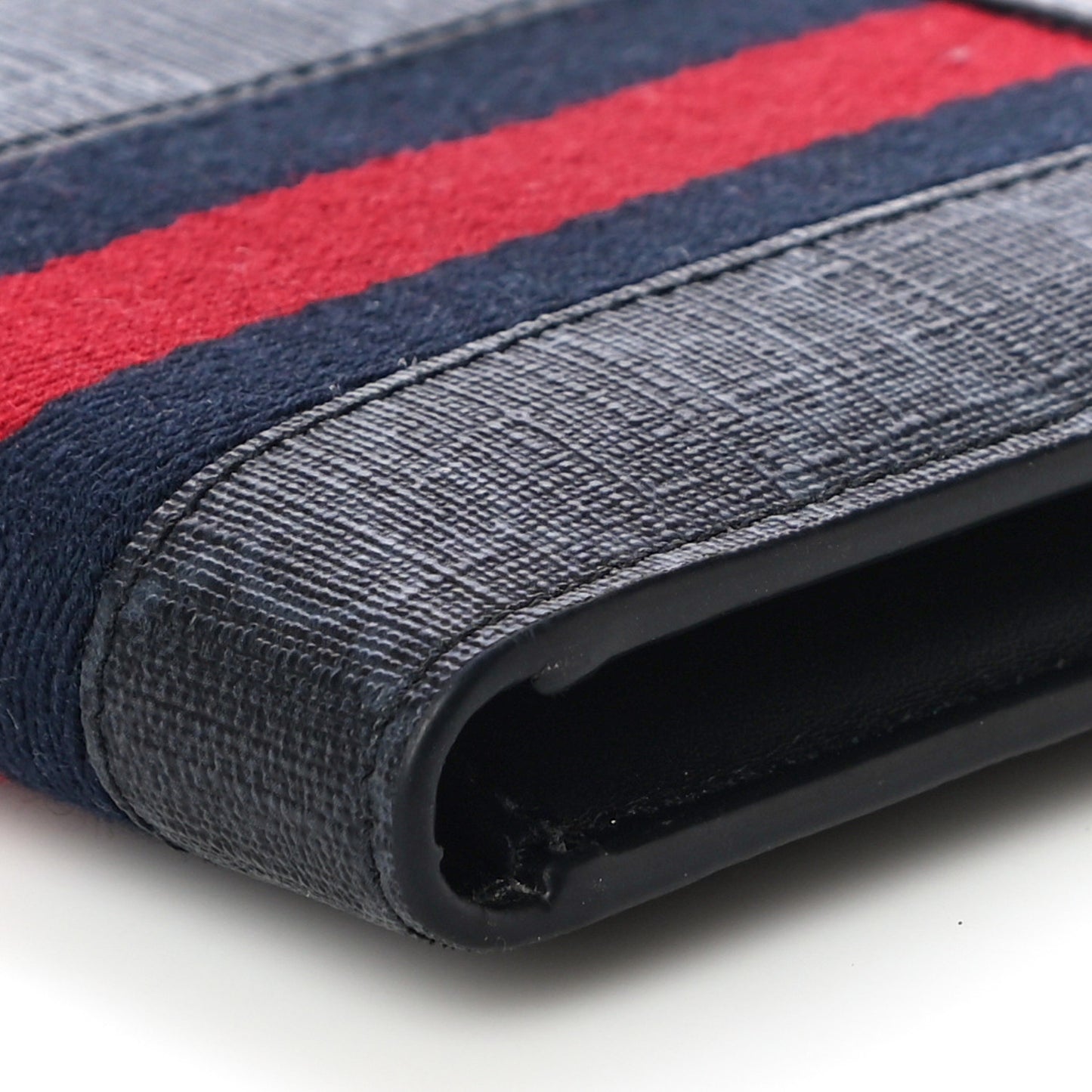 GG Supreme Monogram Selleria Calfskin Web New Web Bi-Fold Wallet Black