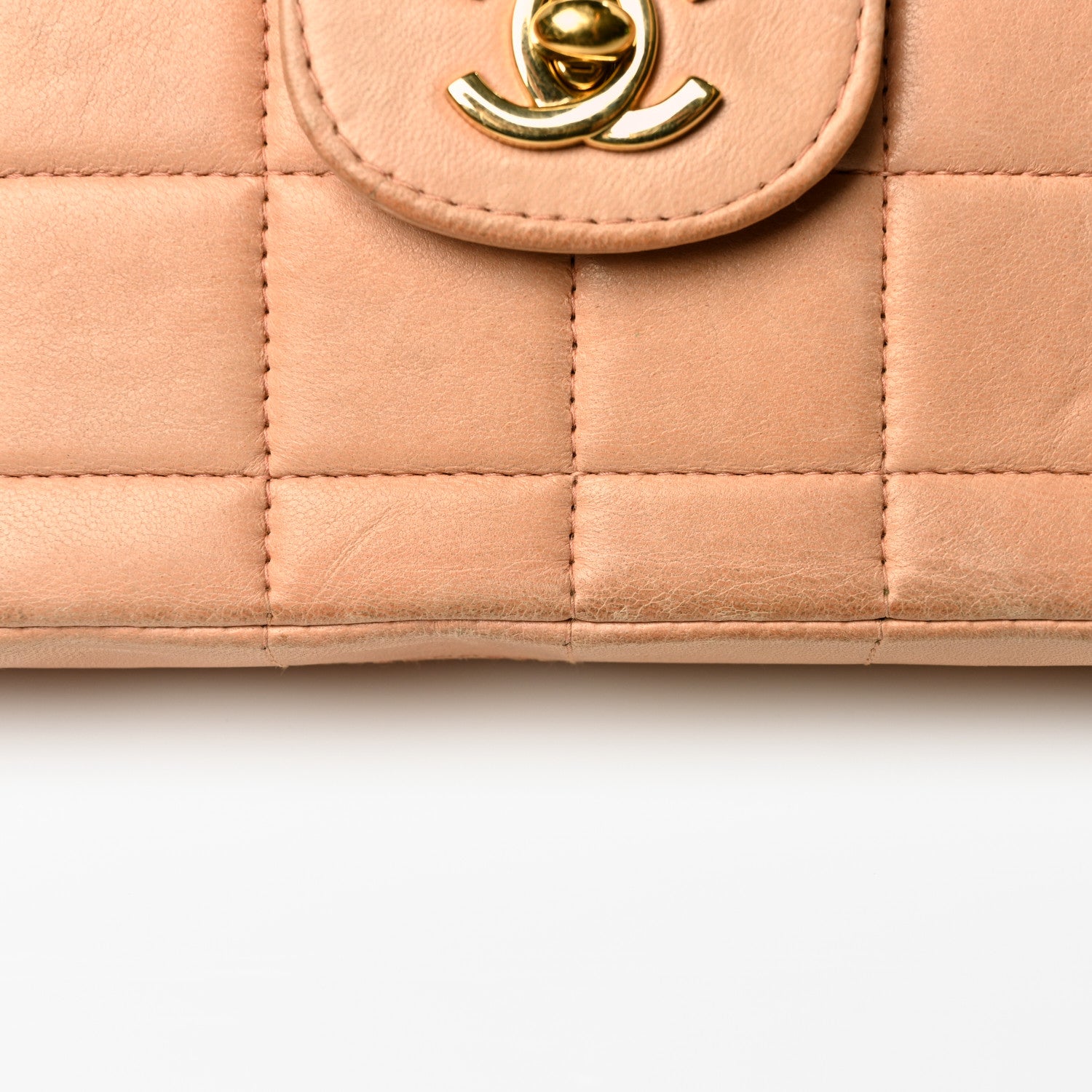 Chanel Lambskin East West Chocolate Bar Flap Beige 12 of 14