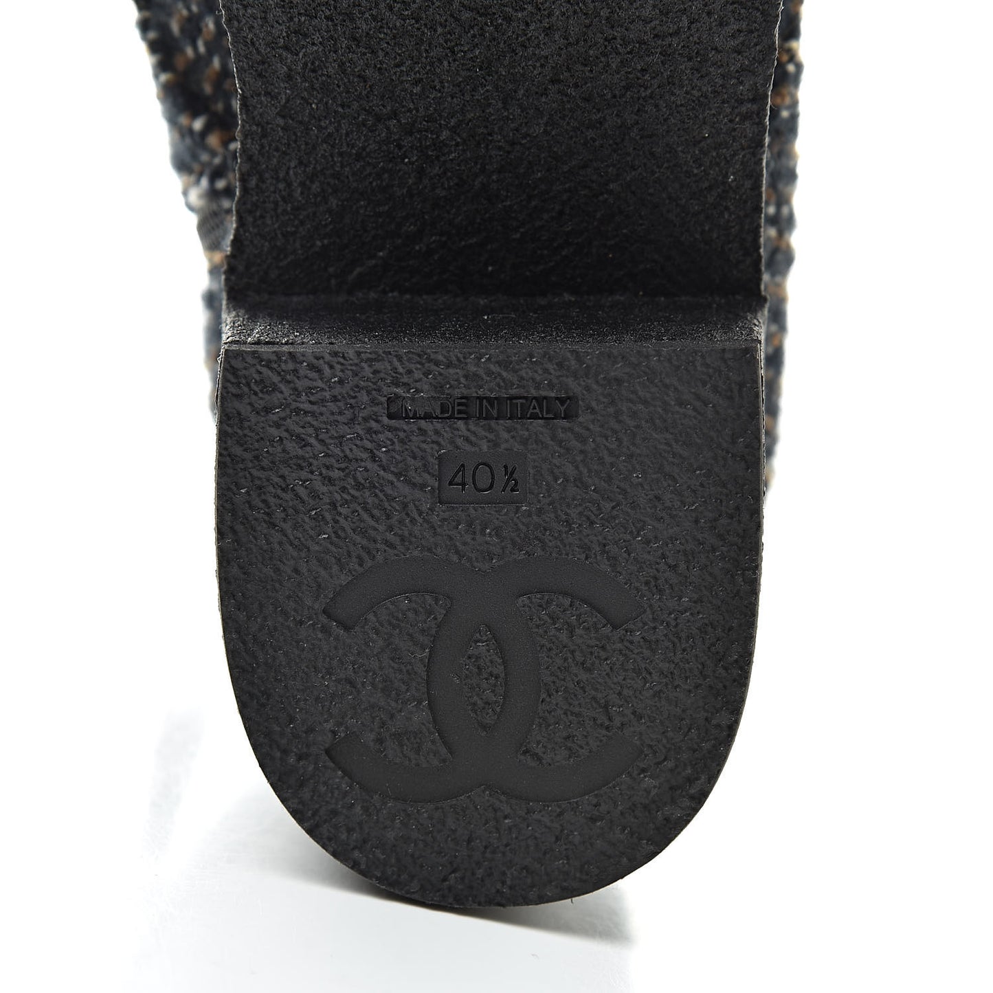 Tweed Quilted Lace Up Short Boots 40.5 Black Multicolor