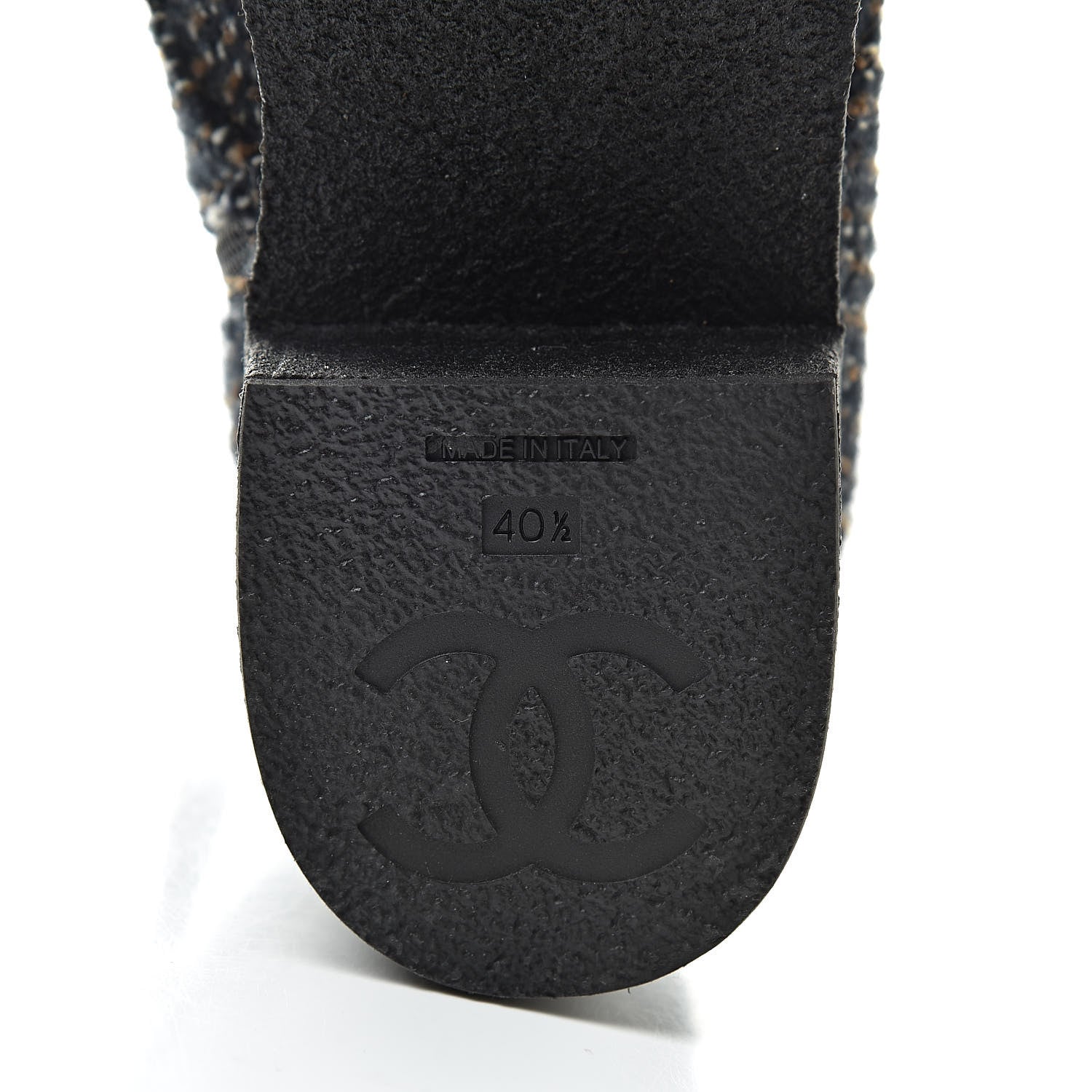 Chanel Tweed Quilted Lace Up Short Boots 40.5 Black Multicolor 6 of 8