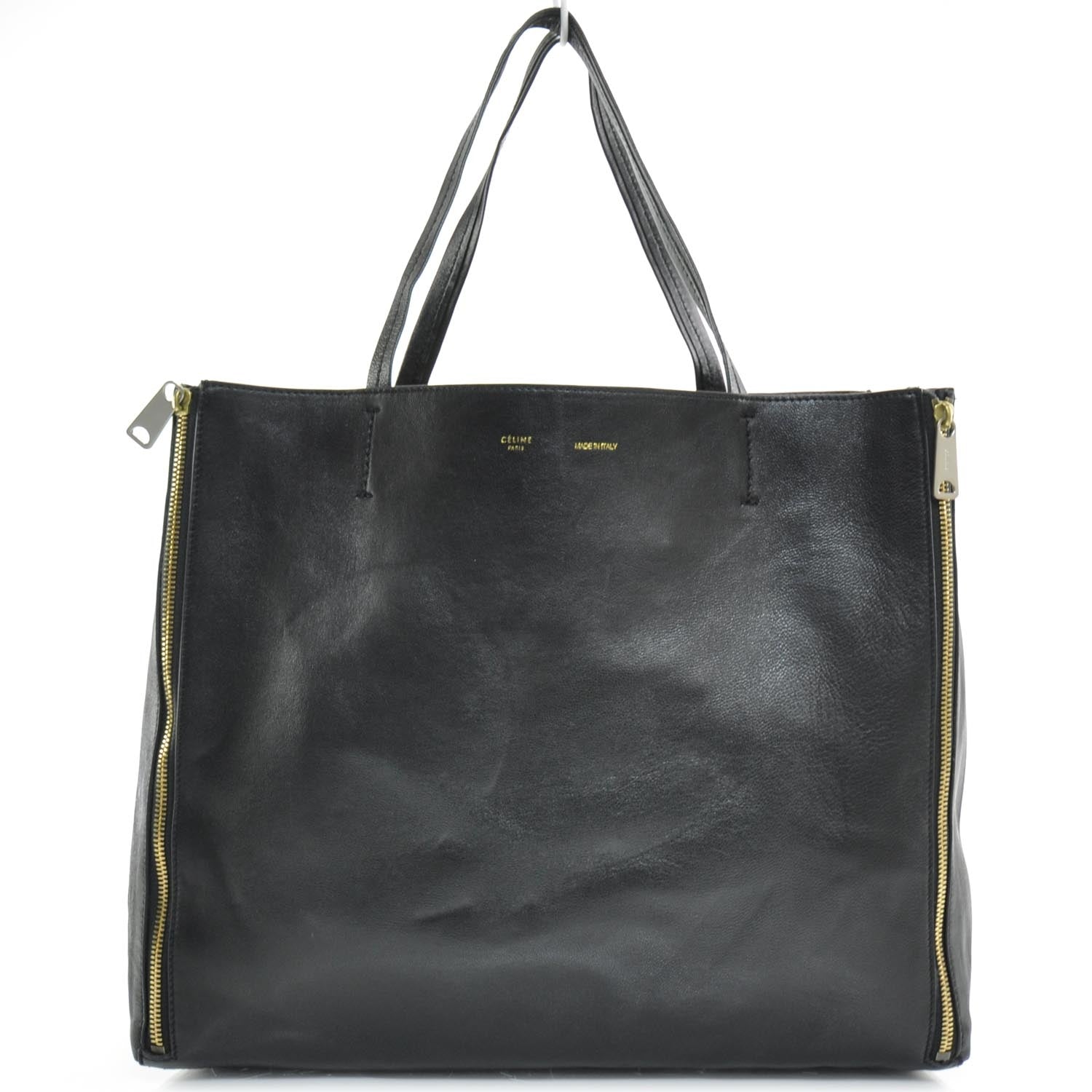 Celine Leather Gusset Cabas Black 1 of 9