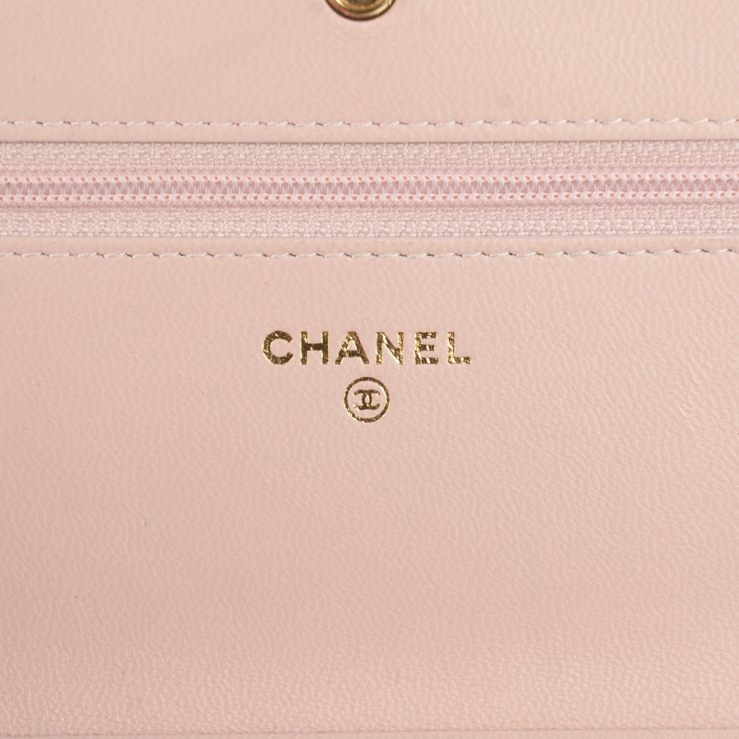 Lambskin Quilted Wallet On Chain WOC Light Pink Burgundy