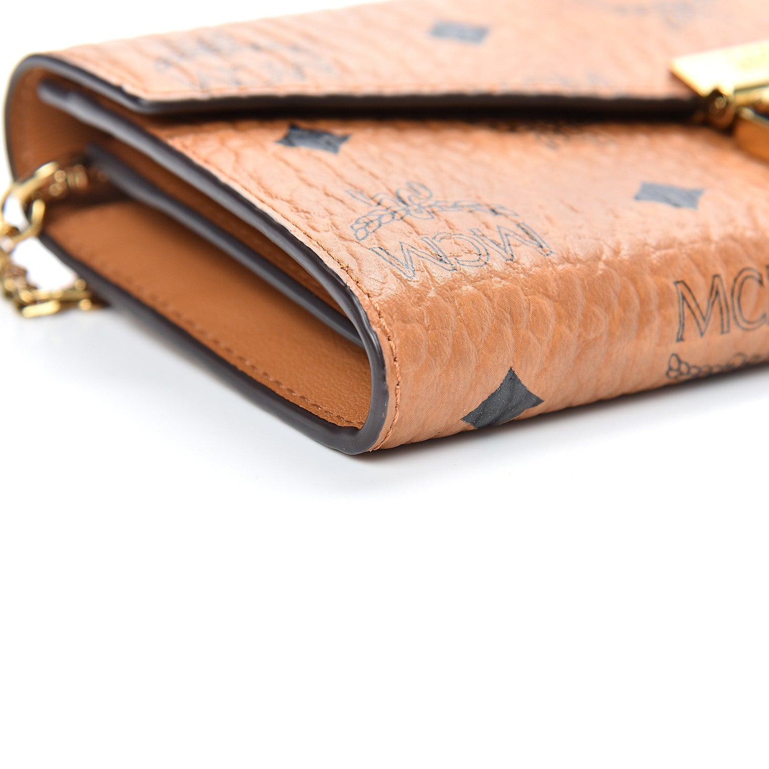 MCM Visetos Large Patricia Wallet On Chain Cognac 8 of 10