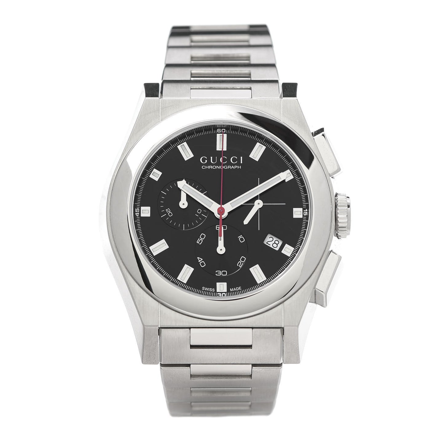 Stainless Steel 40mm Pantheon Chronograph Quartz Watch Black