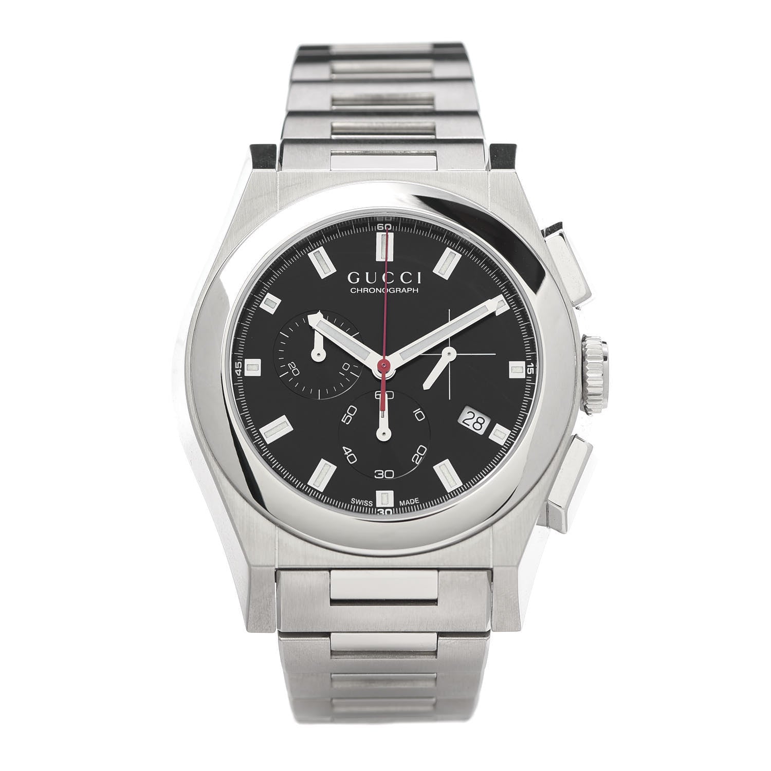 Gucci Stainless Steel 40mm Pantheon Chronograph Quartz Watch Black 1 of 7