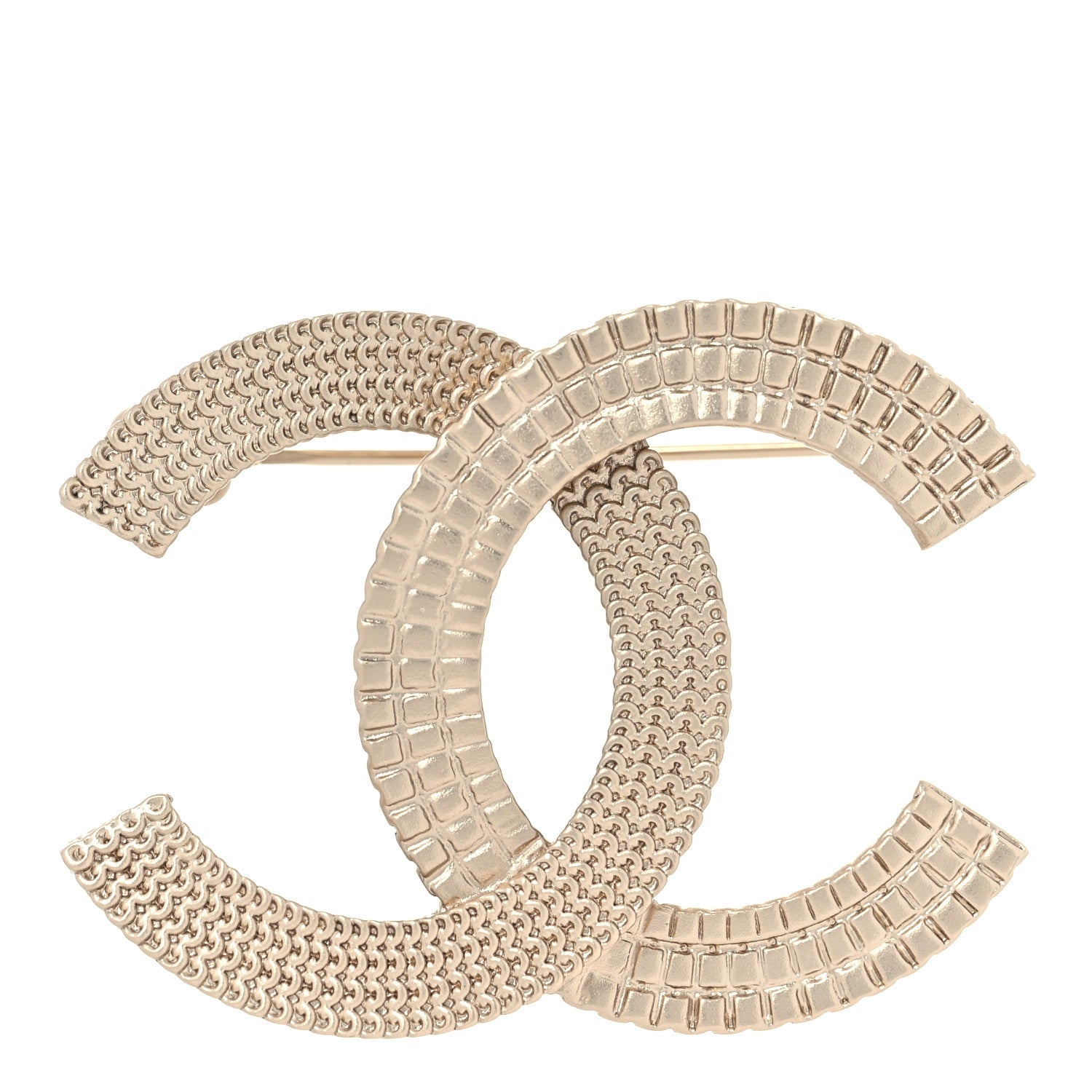 Chanel Metal Chain Quilted CC Brooch Gold 1 of 4