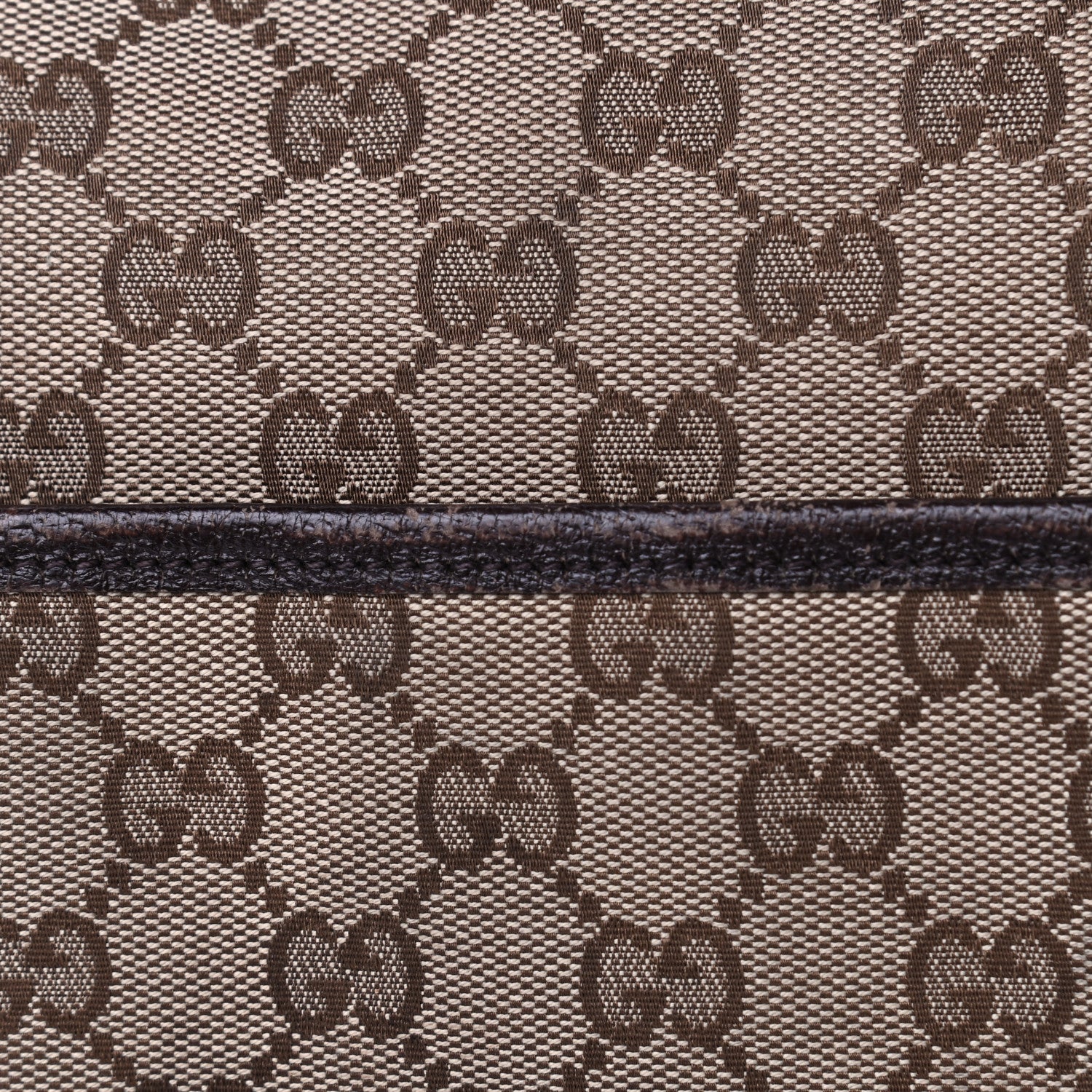 Gucci Monogram Natural Pigskin Large Diaper Bag Beige Ebony Cocoa Dark Chocolate 10 of 12
