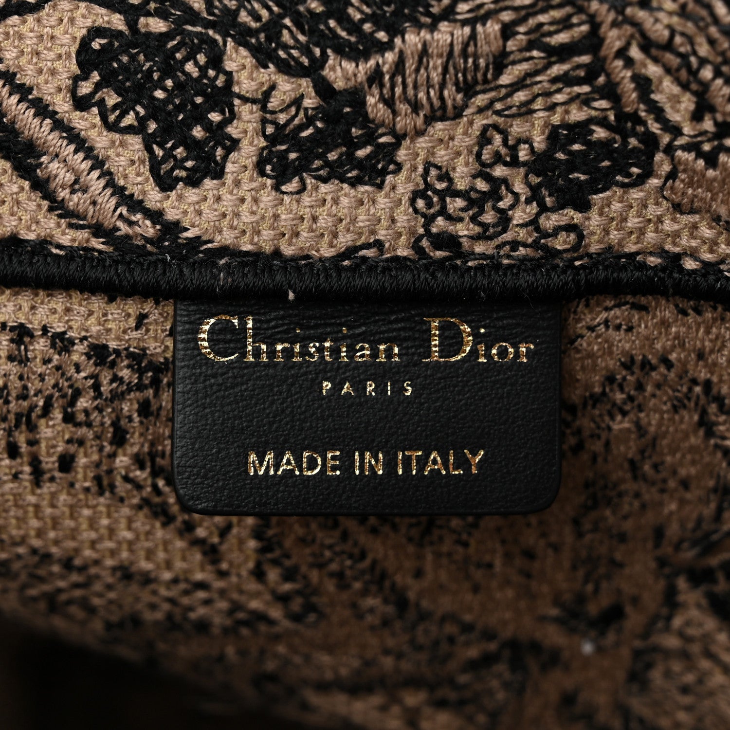 Christian Dior Canvas Embroidered Large Dioriviera Toile De Jouy Book Tote Black 6 of 10