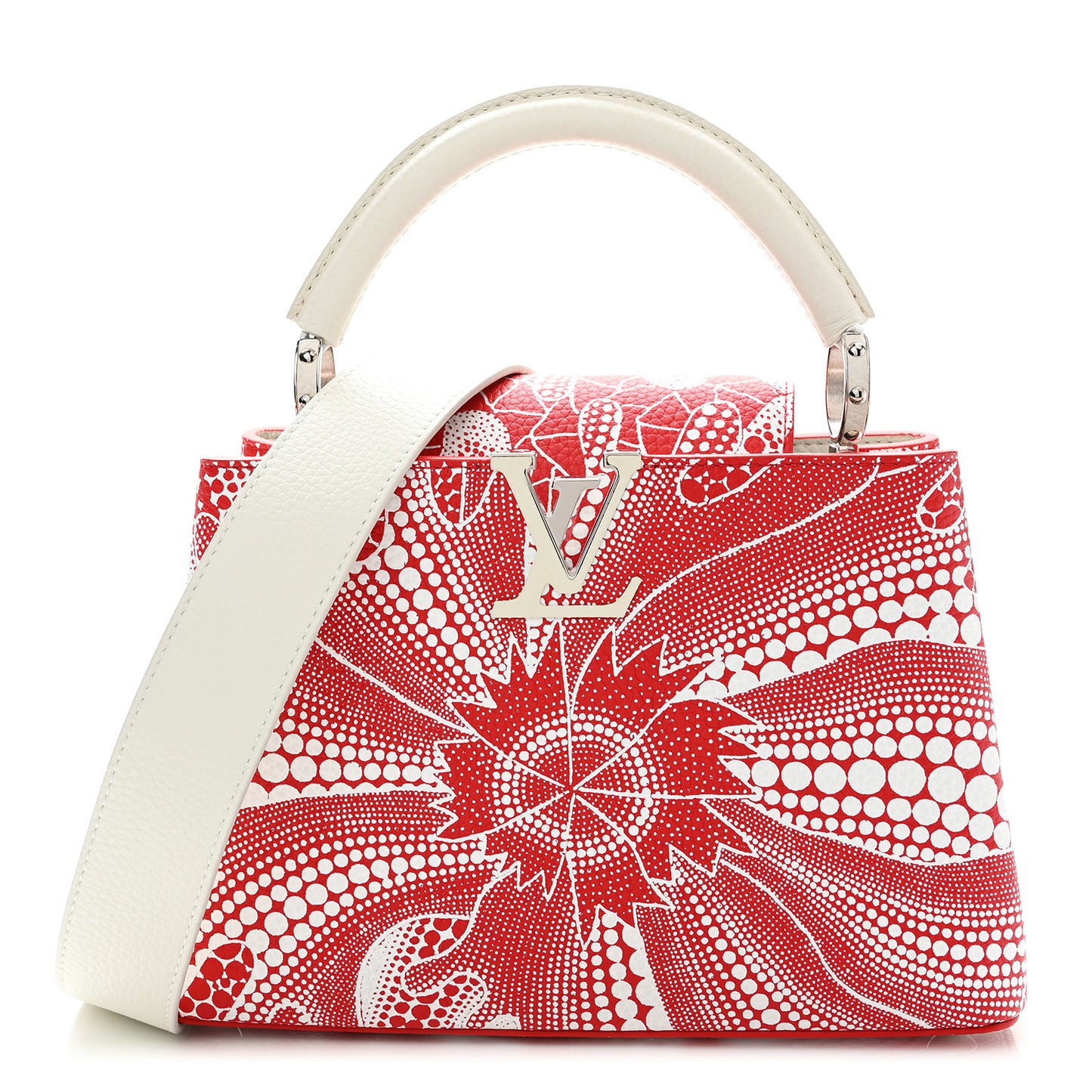 LV X YK Taurillon Psychedelic Flower Capucines BB Rouge
