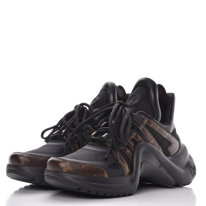 Louis Vuitton Calfskin Patent Monogram LV Archlight Sneakers 36.5 Black 3 of 8