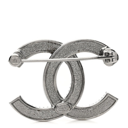 Chanel Crystal Chain CC Brooch Silver 2 of 3
