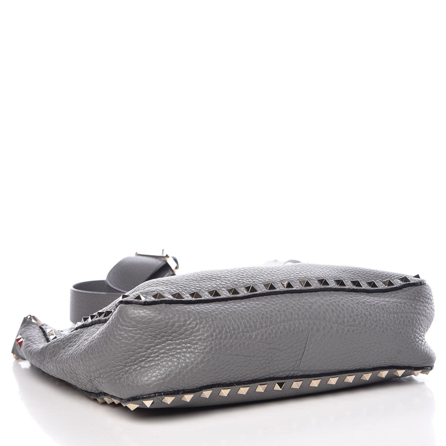 Pebbled Calfskin Small Rockstud Flip-Lock Messenger Bag Pebble
