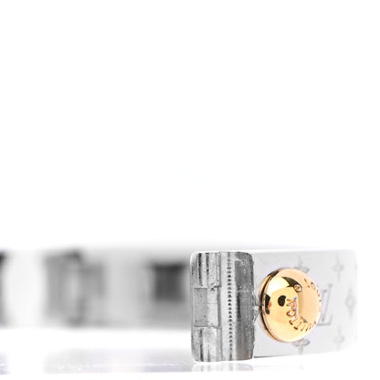 Louis Vuitton Brass Palladium Plated Nanogram Cuff M Silver 7 of 7