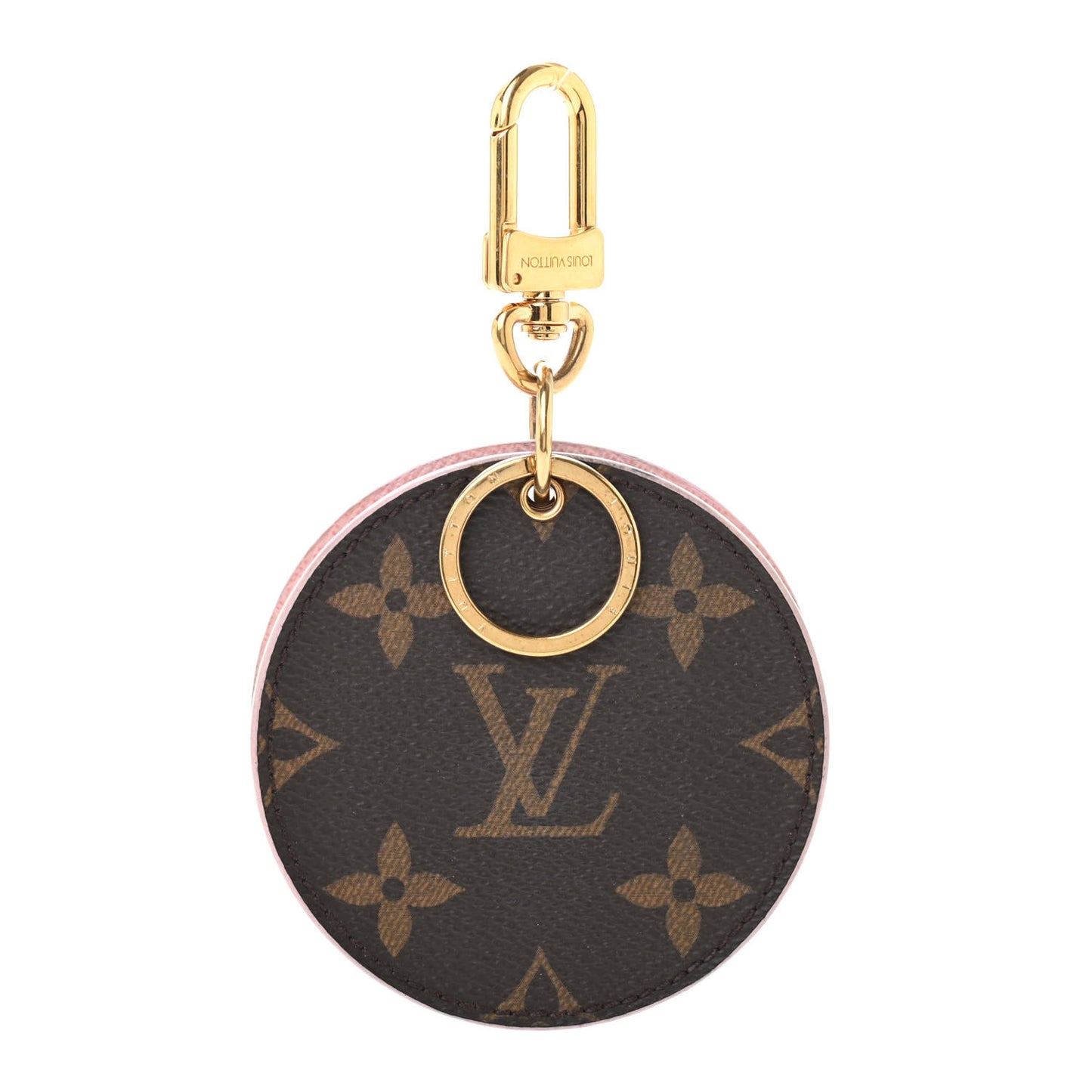 Monogram LV Mirror Bag Charm Key Holder Rose Ballerine