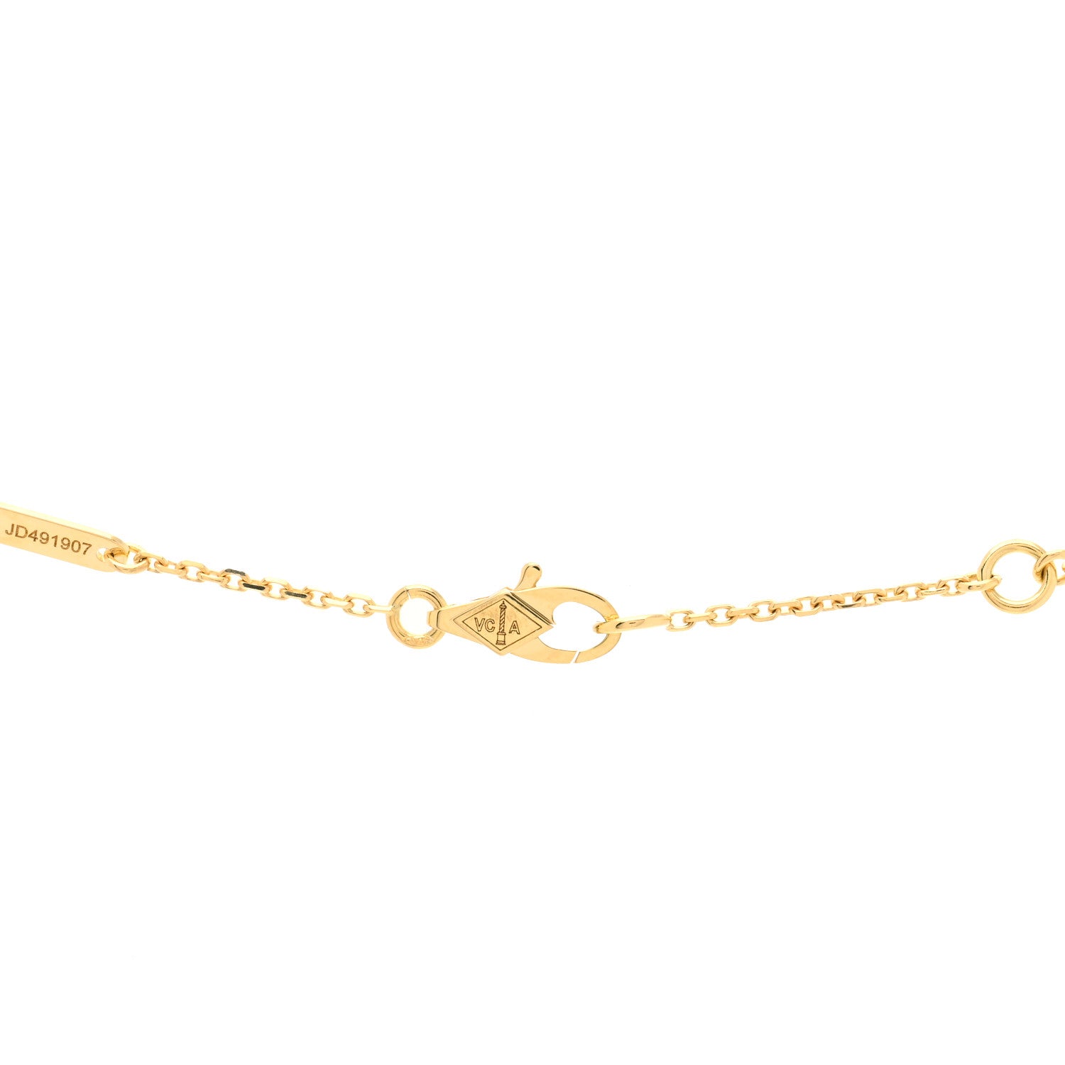 Van Cleef & Arpels 18K Yellow Gold Mother of Pearl Sweet Alhambra Pendant Necklace 4 of 6